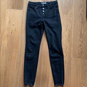 Madewell Black Button Front Skinny Jeans